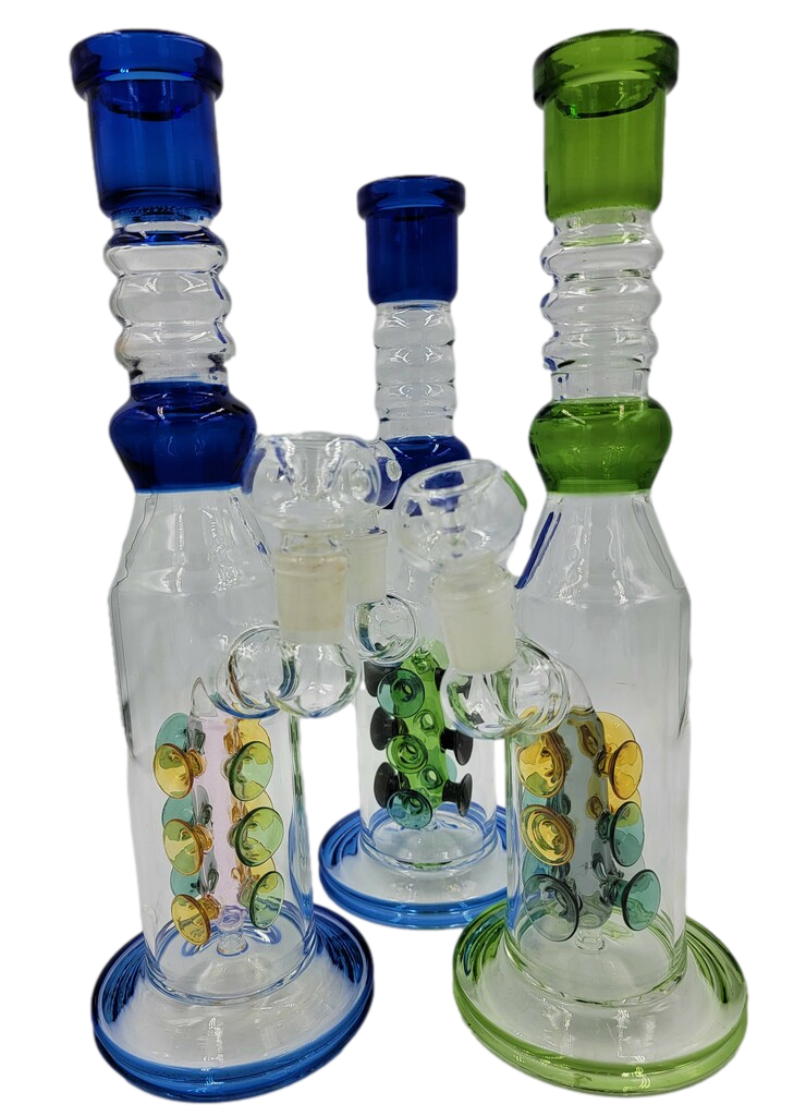 12" Multi Colored Suction Cup Perc | Assorted Colors | Comes with a Flower Bowl
