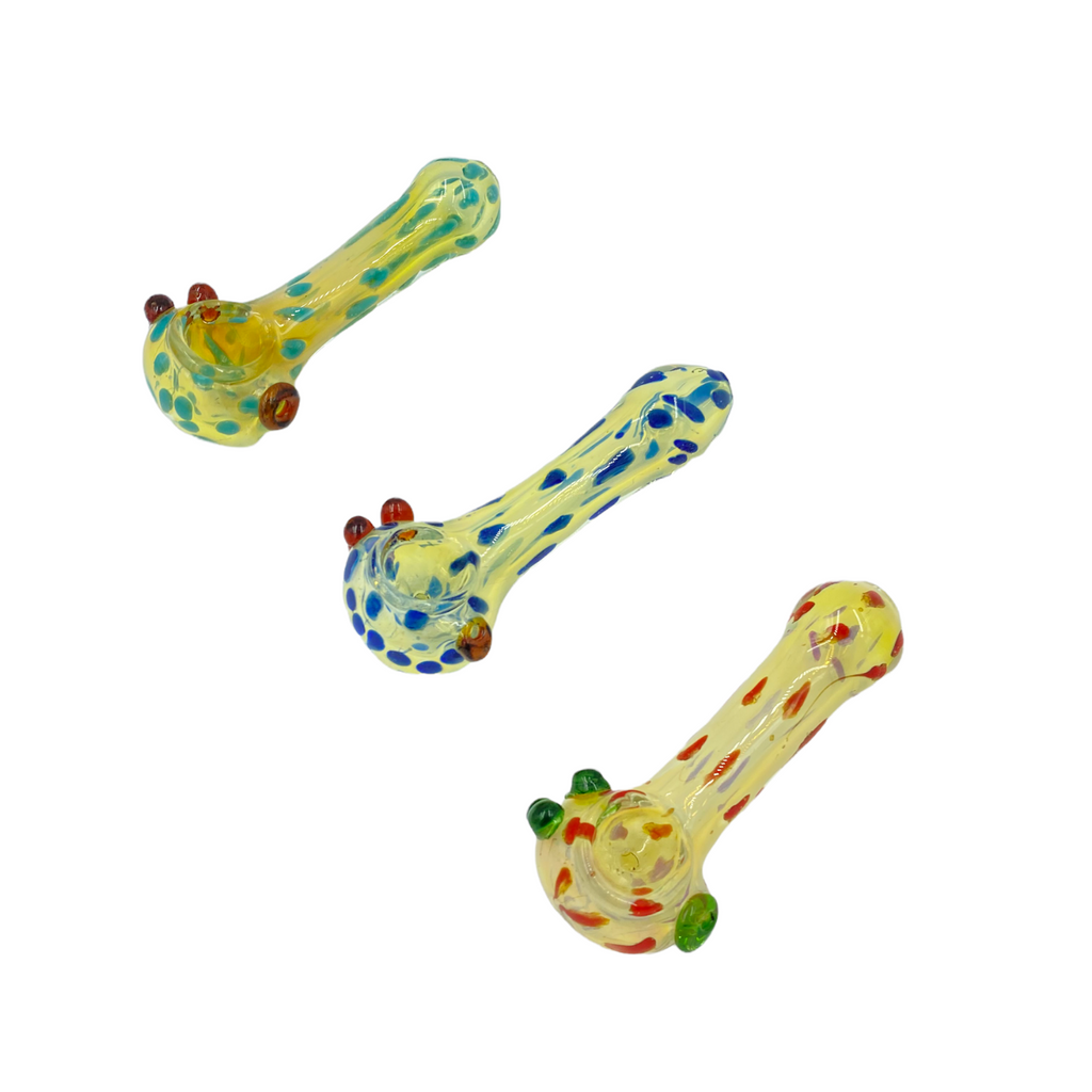  4" Fumed Polka Dot Pipe w/ Knockers | Assorted Colors