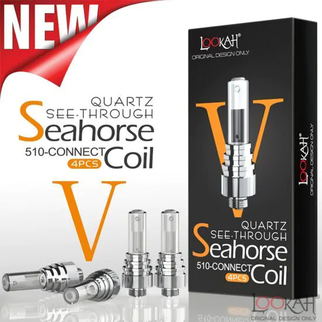 Lookah Seahorse Coil V -  Quartz Tube 510 Thread Coil | 4 Pack