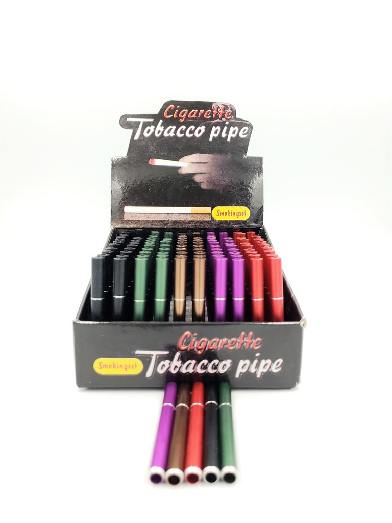 Cigarette Style 3 inch One Hitter 100 Pack Retail Display Assorted Colors