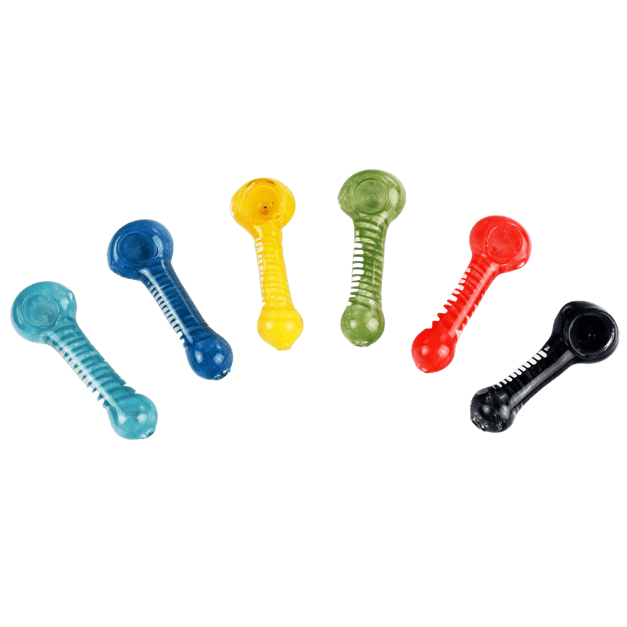 LuvBuds - 4.5" Swirl Glass Hand Pipe, Assorted Colors May Vary