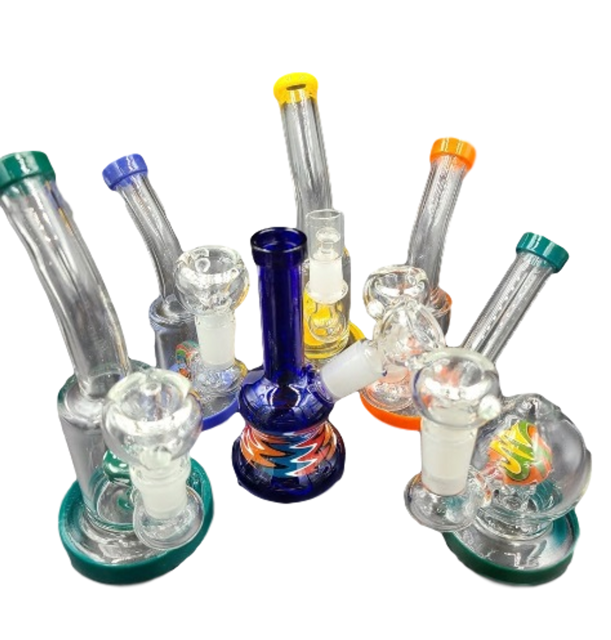 Assorted Mini Hanger Banger Bongs Rigs Comes with Flower Bowl