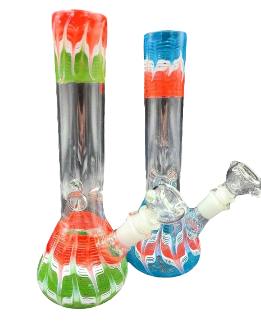 10" Wrap and Rake Beaker Bong with Ice Catcher | Assorted Colors