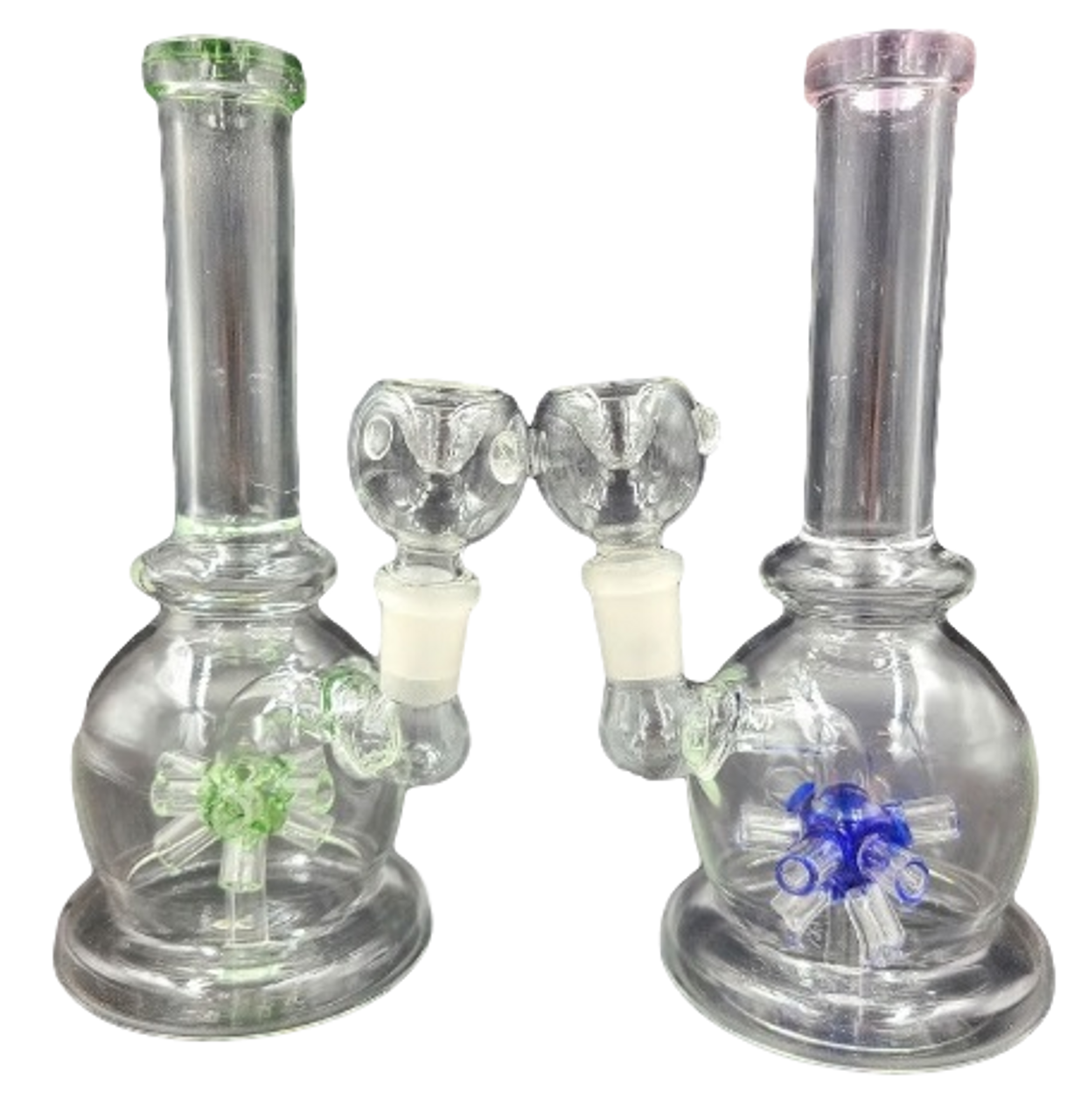 7.5 inch Ball Shaped Minesweeper Perc Bong Assorted Colors Comes with Flower Bowl