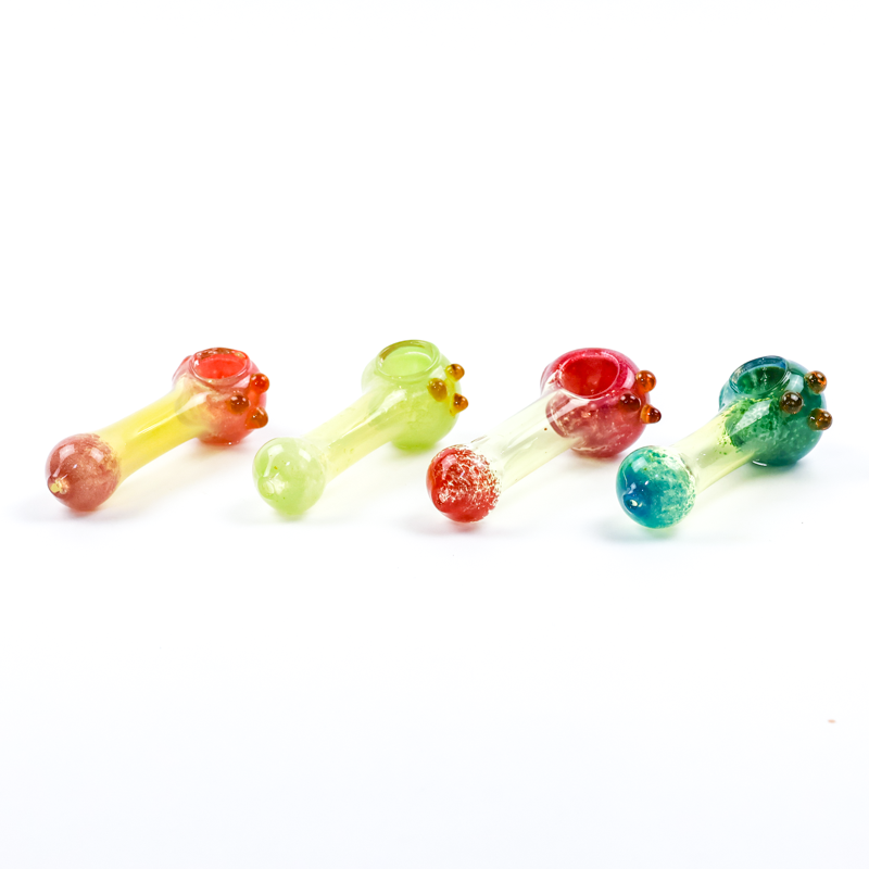 LuvBuds - 4.5" Knucklehead Fumed Hand Pipes, Assorted Colors May Vary