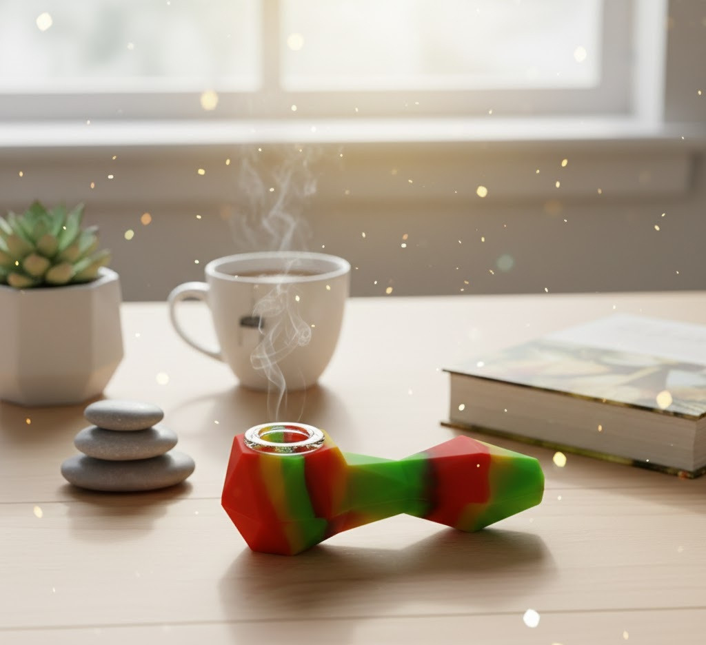 LuvBuds - 4.25" Silicone Diamond Hand Pipe, Assorted Colors May Vary (Generated with AI which can make mistakes)