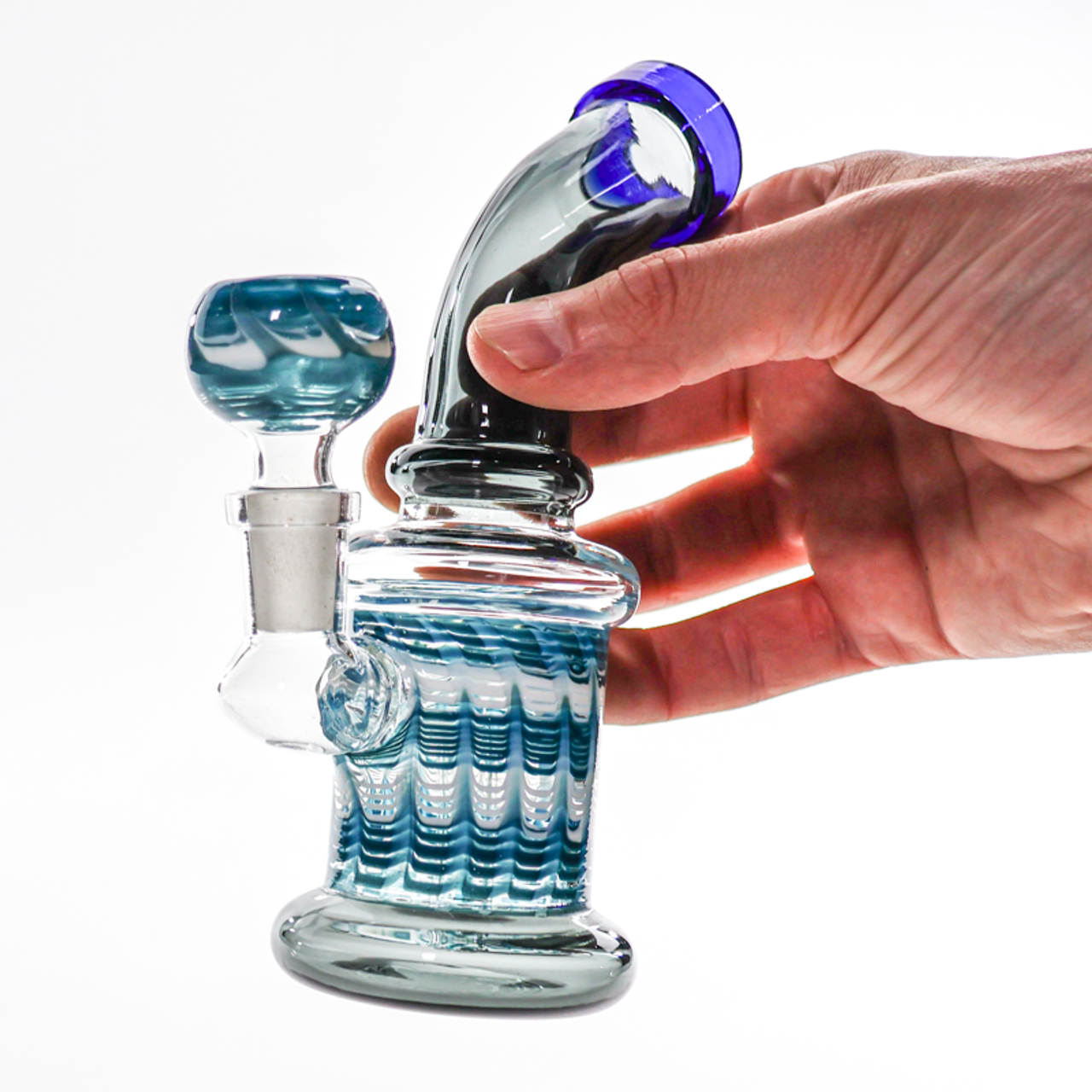 LuvBuds - 6" Wrap and Rake Hanger Bong/Rig, Assorted Colors, Comes with Matching Flower Bowl