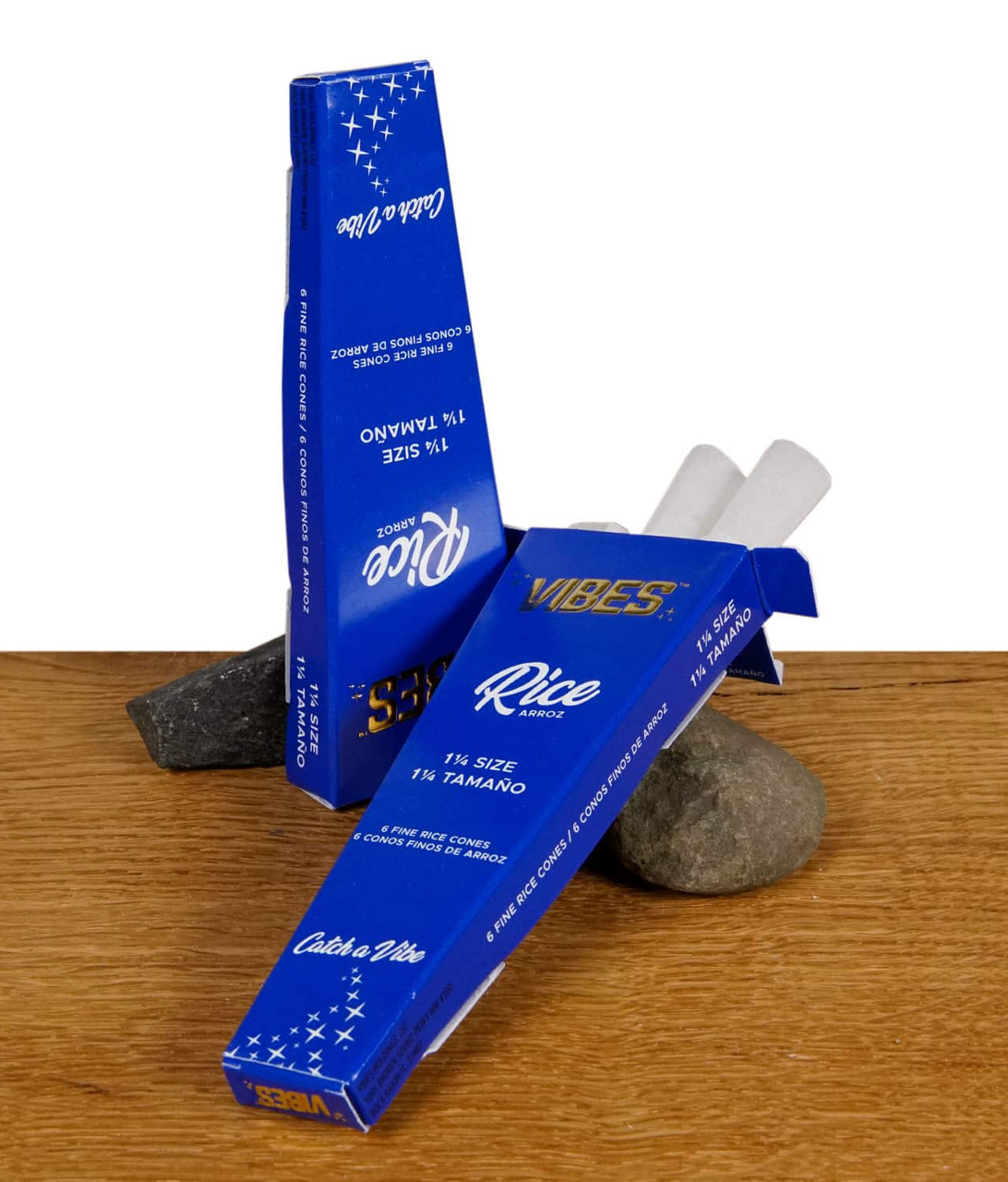 Vibes - Cones - Coffin - 1 1/4 - Rice (Blue) - 30 Boxes Per Display 6 Cones Per Box