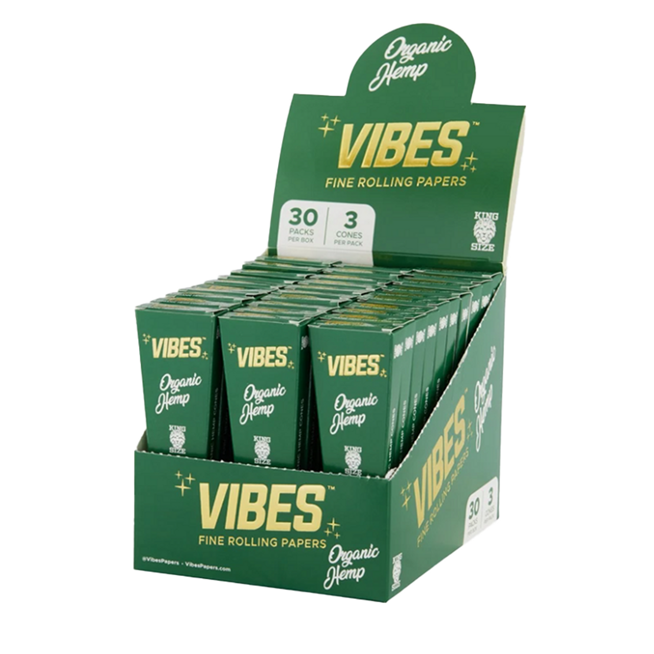 VIBES - Organic Hemp Cones - Coffin | King Size | 30ct | 3pk