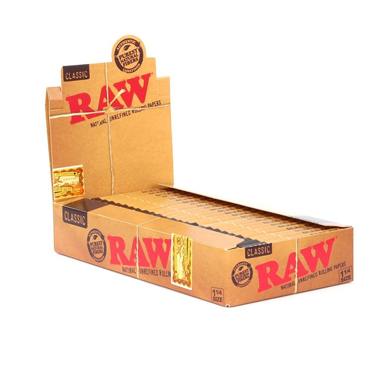 RAW Classic - 1 1/4 inch rolling papers 24 pack Retail Display
