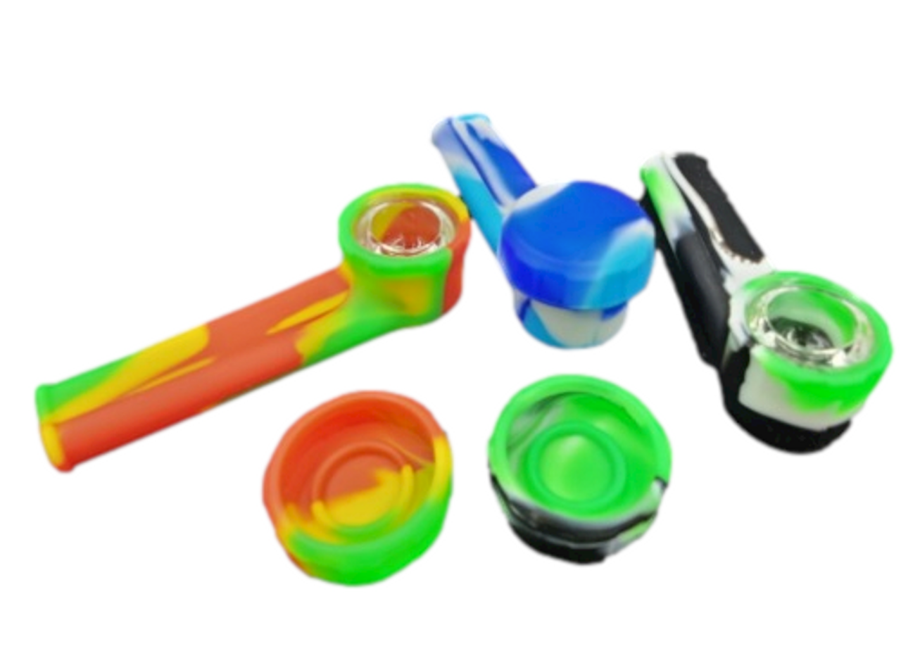 3.5 Silicone Pipe with Glass Bowl and Cap