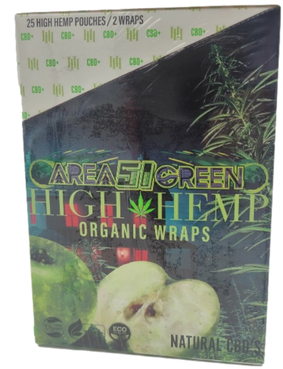 High Hemp Wraps Organic AREA 51 | 25 Pouches per Box | 2 Wraps per Pouch