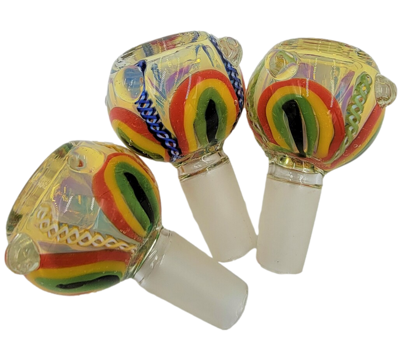 Glass on Glass | Fancy Rasta Flower Bowl | 14 Male * ELITE SERIES 