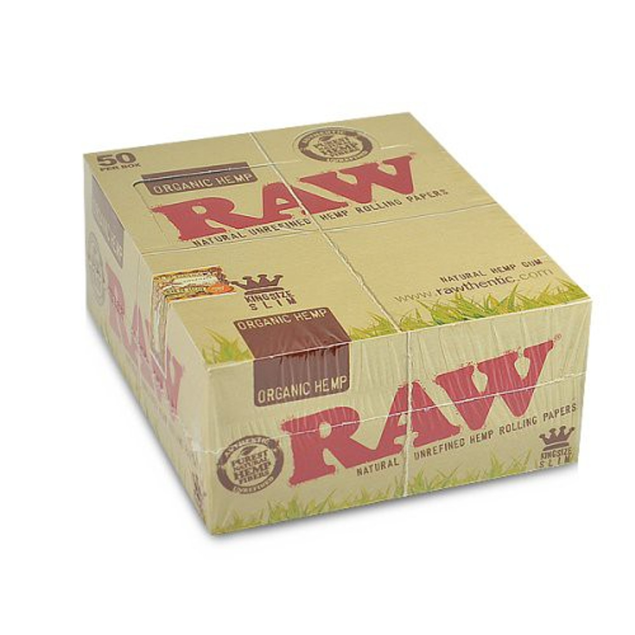 RAW Organic Hemp - King Size Slim 50 pack Retail Display