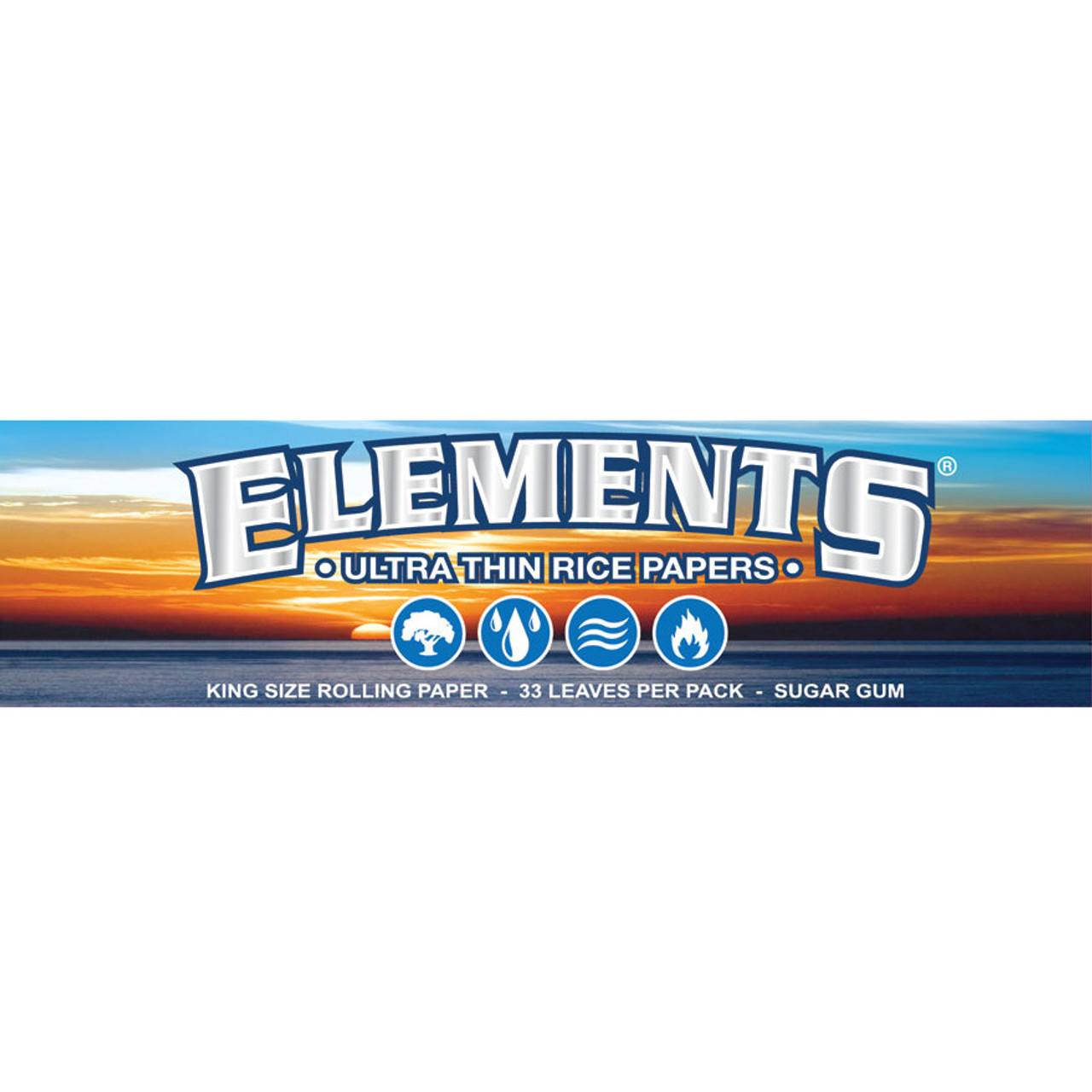Elements - 50pk King Size Slim Rice Papers, Retail Display Elements - 50pk King Size Slim Rice Papers, Retail Display