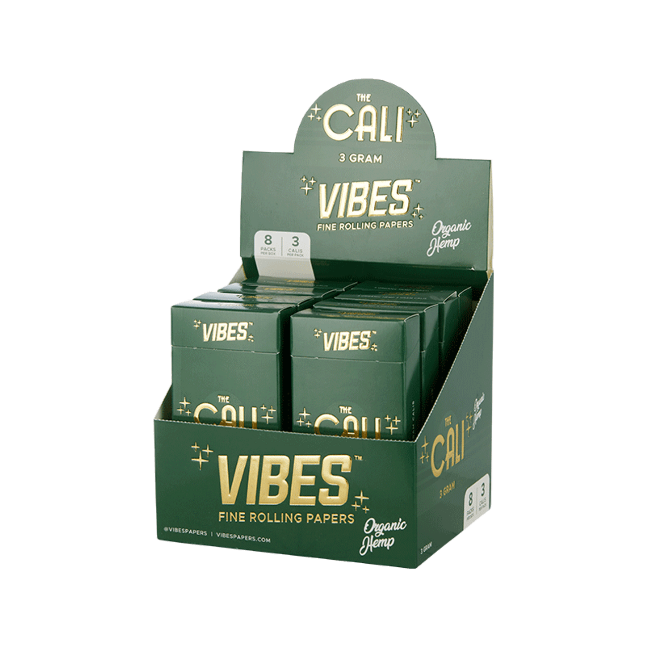 Vibes - The Cali - 3 Gram - Organic Hemp 3 Calis Per Single (Each) 8 Singles Per Display