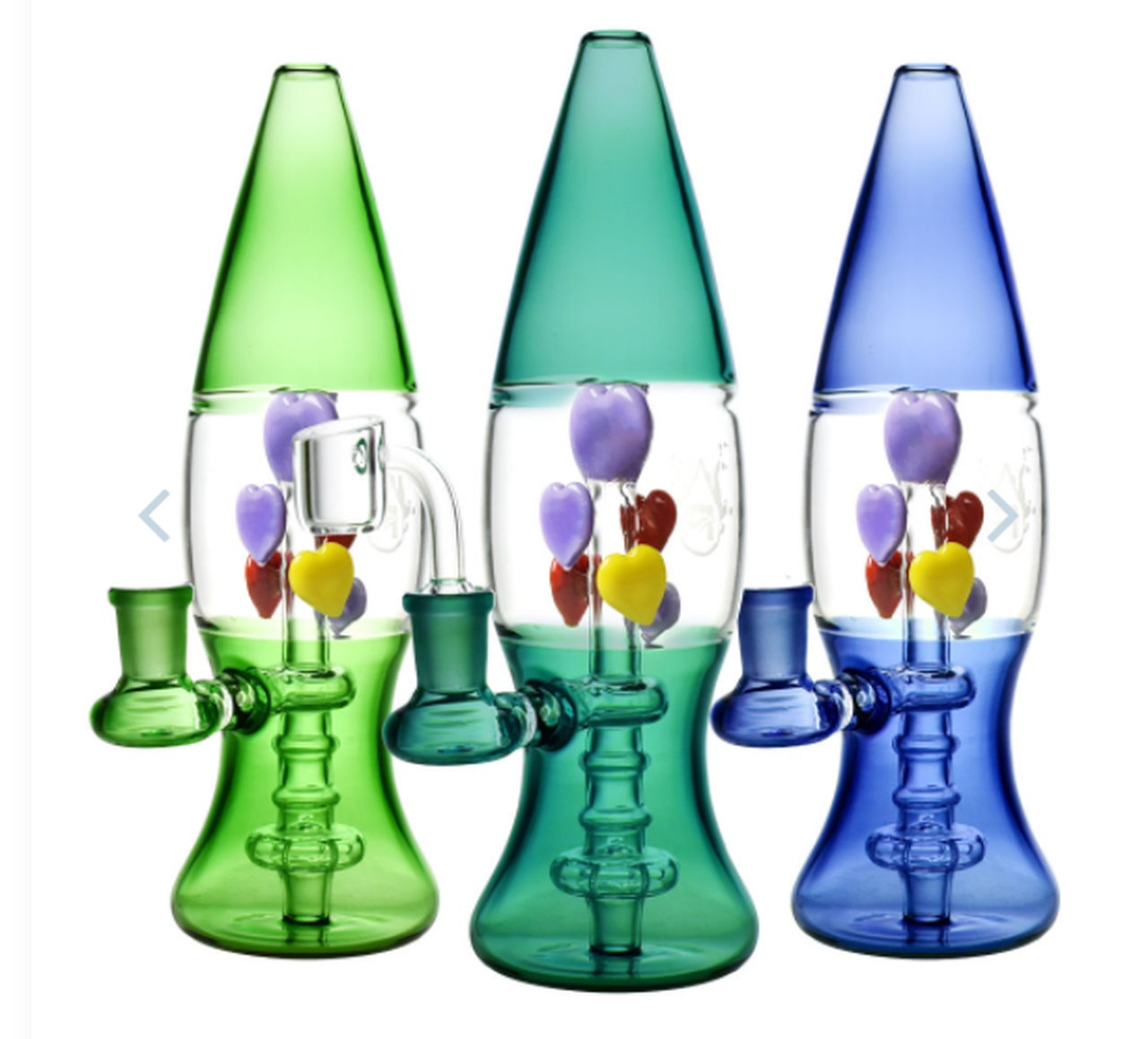 Pulsar 9" Hearts Lava Lamp Oil Rig | Assorted Colors | Comes with Banger