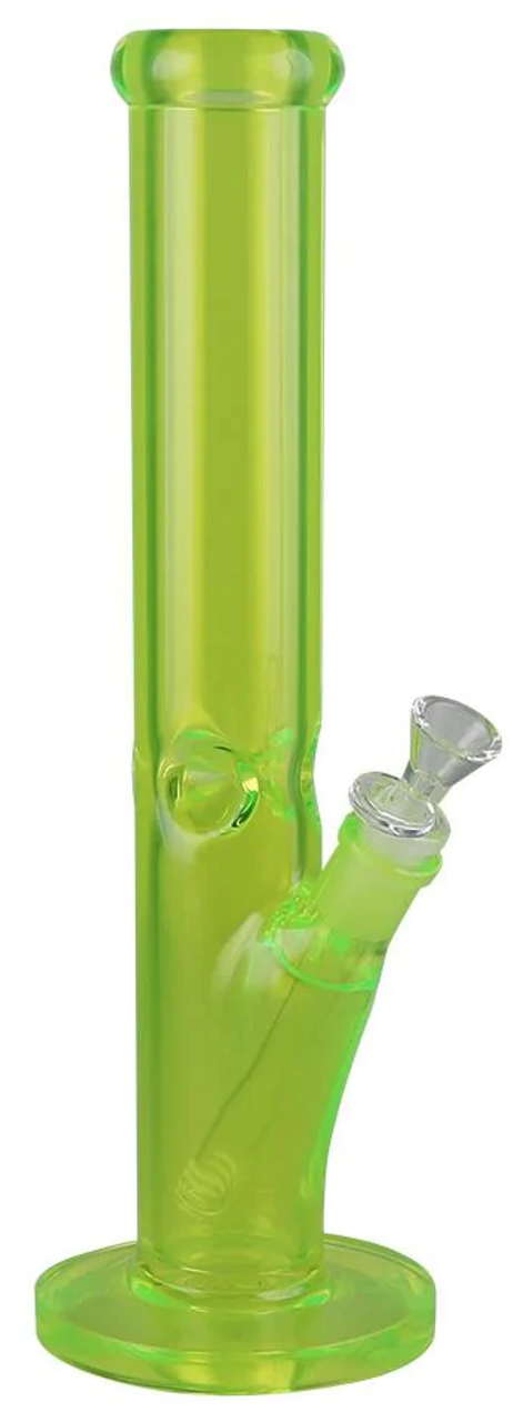 14" Light Bright Water Pipe | Assorted Colors | Slight crackle glass effect, Comes with Flower Bowl