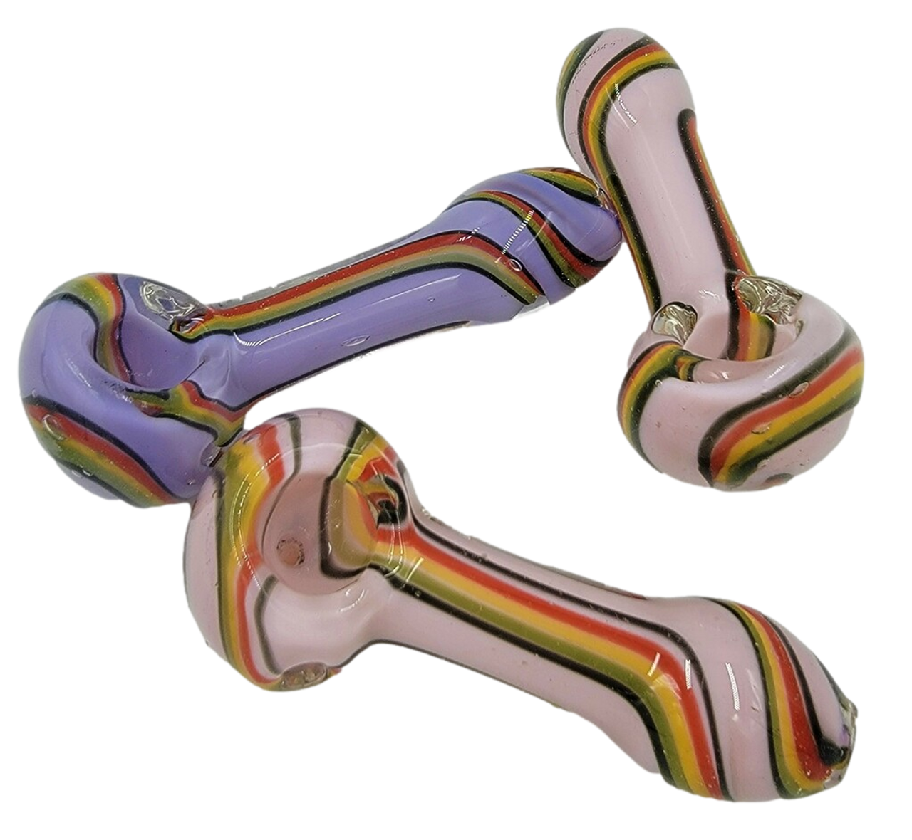 3.5" Racing Striped Slime Tube Hand Pipe | Assorted Colors * ELITE SERIES