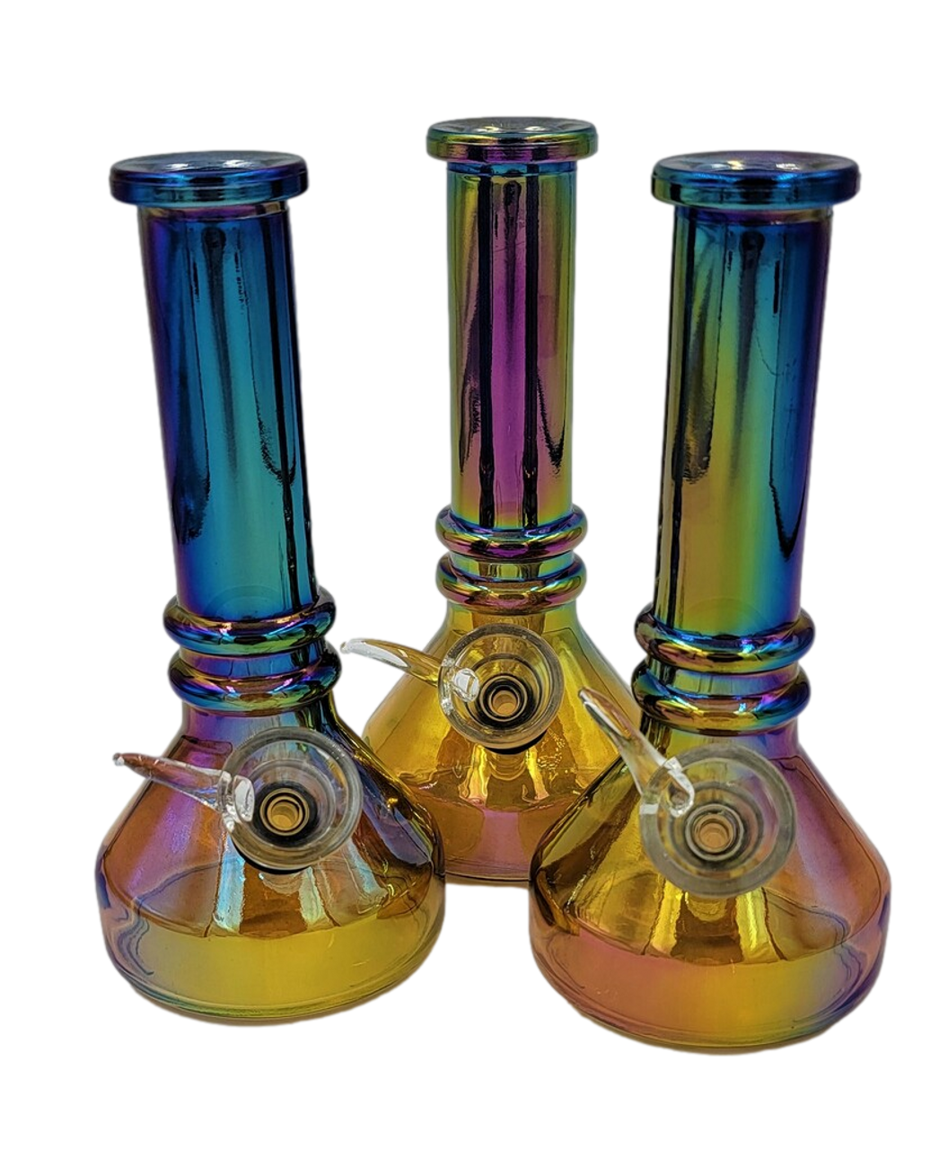 6.25" Metallic Sunset Beaker Bong with Flower Bowl | Assorted Colors