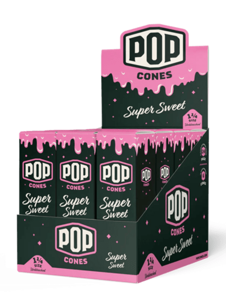 Pop Cones 'SUPER SWEET' 1 1/4 Size  Pre-Rolled Retail Cones  84mm - 24 Count