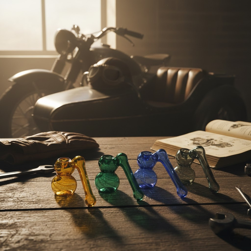 LuvBuds - 5" Side Car Hammer Bubbler, Assorted Colors May Vary (Generated with AI which can make mistakes)