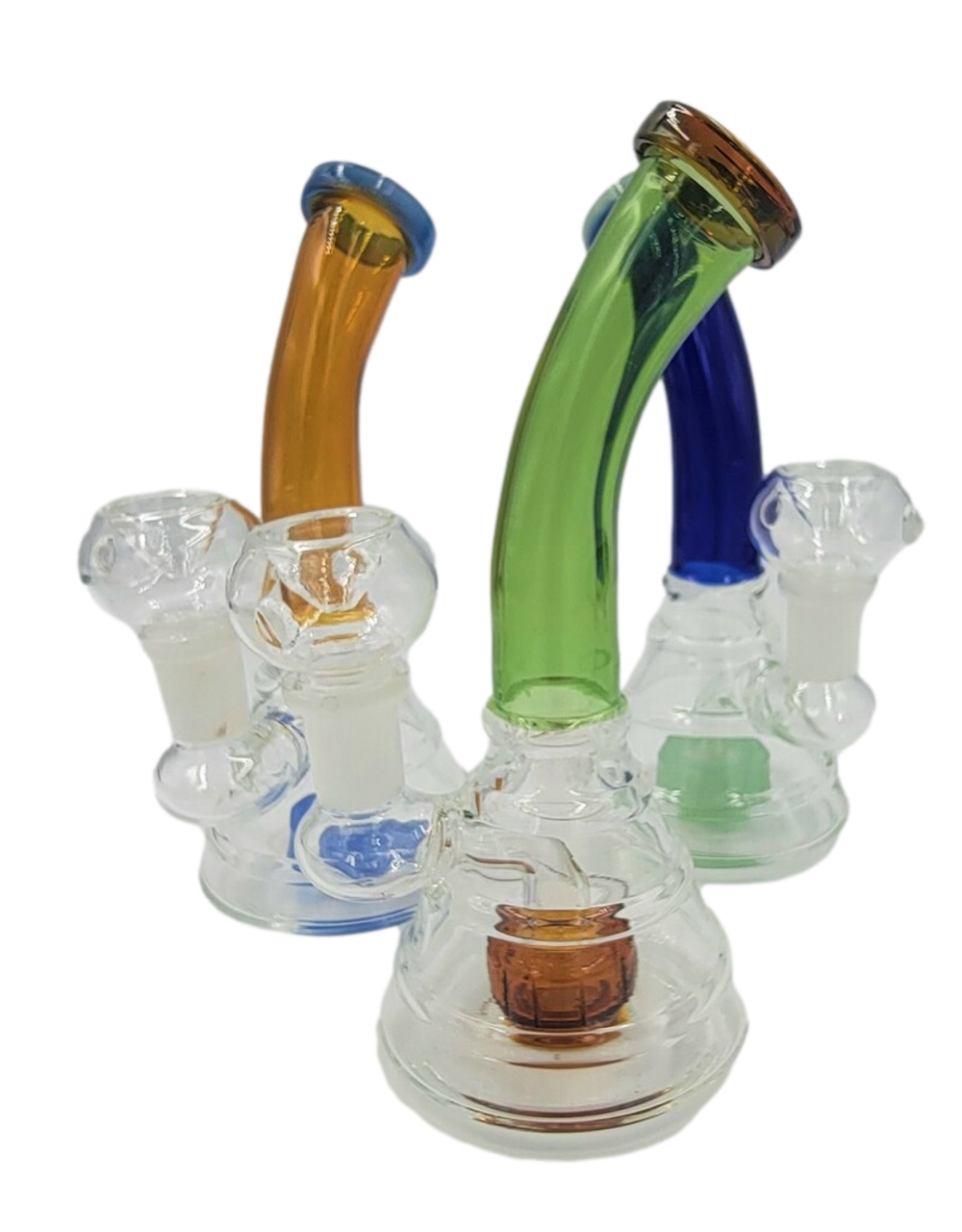 6.5" Colored Bent Neck Hanger Water Pipe/Bong | Assorted Colors | Comes with Flower Bowl
