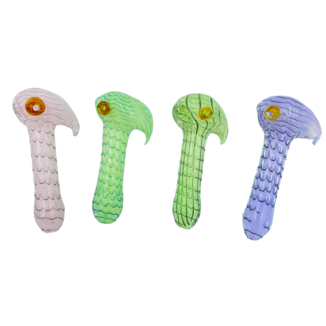 5" Slime Colored Bubble Trap Hooked Bottom Hand Pipes | Assorted Colors