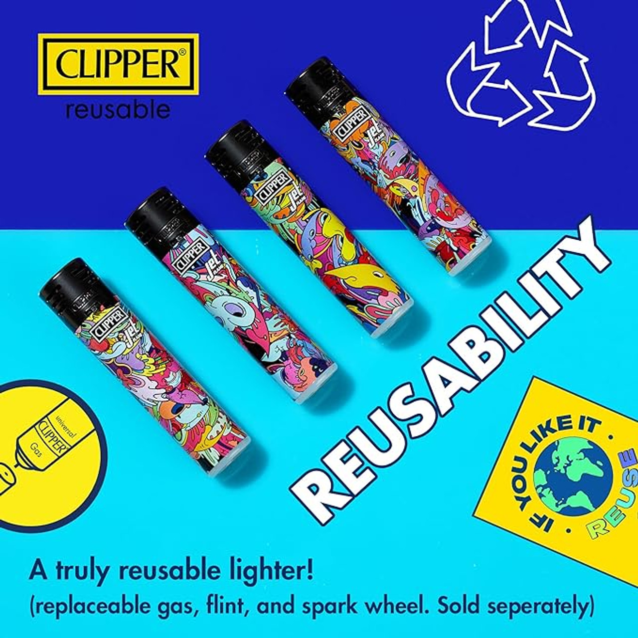 CLIPPER - Classic Large Lighter, 48 pk, Retail Display, Solid Colors without Artwork