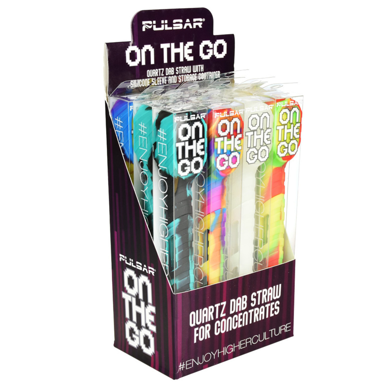 5" Pulsar On The Go Quartz Dab Straw Kit | 12pc Display | Assorted Colors