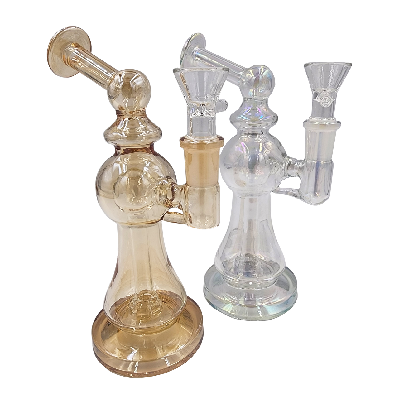 SirEEL - 8" Iridized Shower Bong with Bowl, Assorted Colors May Vary