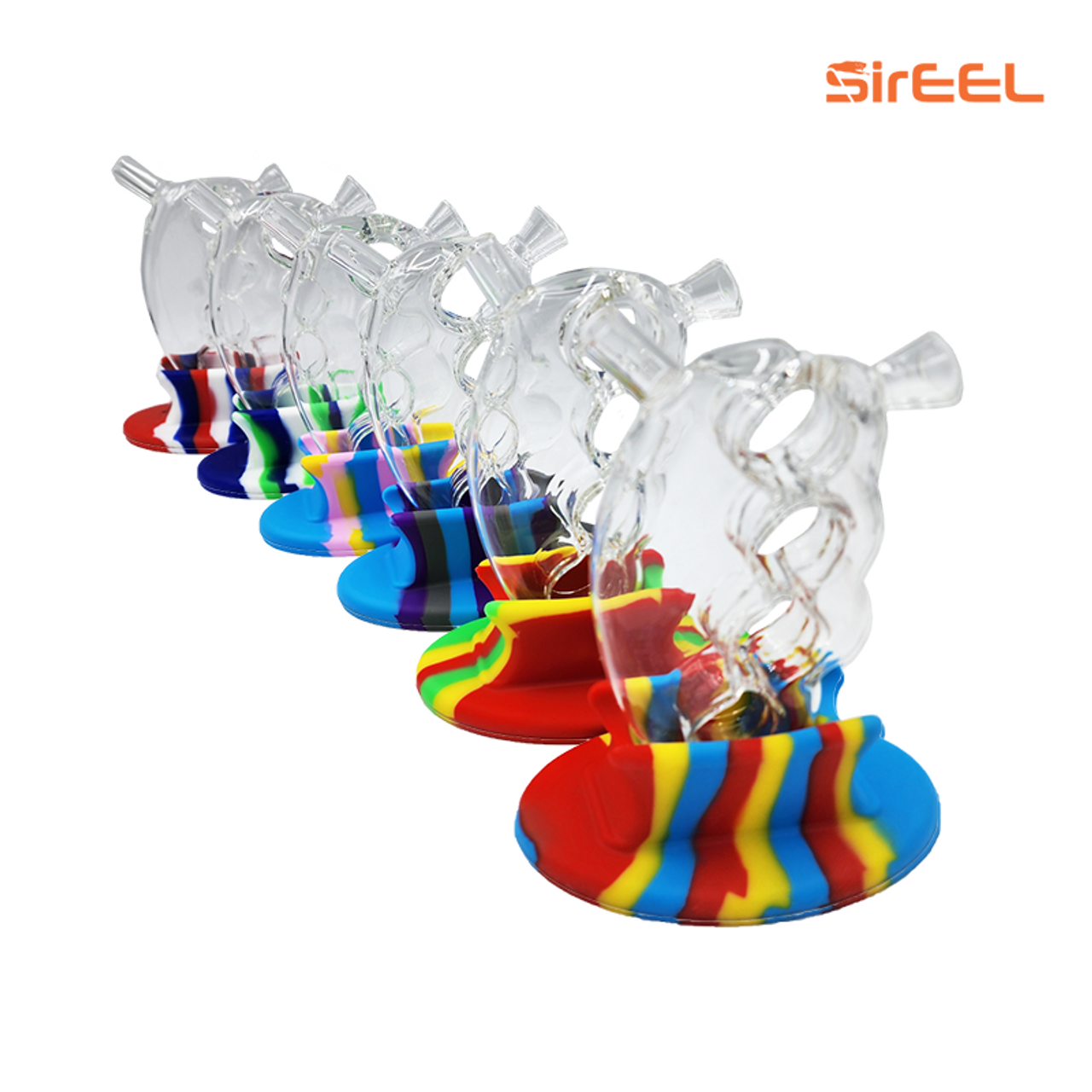 5.5" SirEEL Knuckle Bubbler Kit with Silicone Stand | Assorted Colors