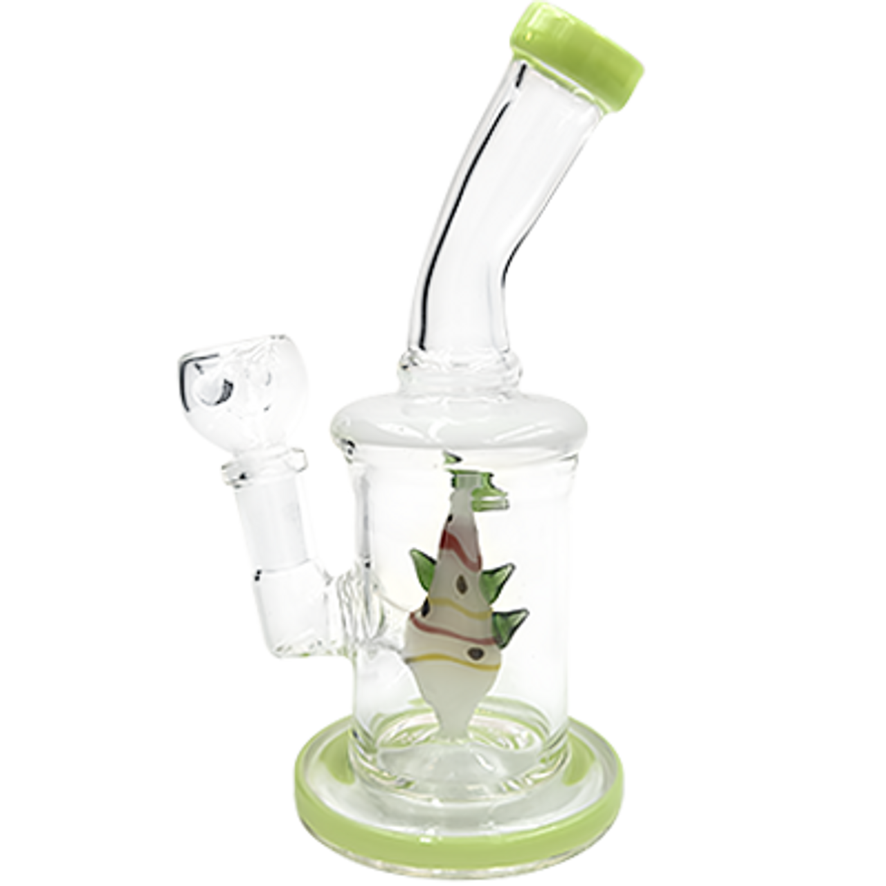 8" Fish Perc Bent Bong/Rig | Assorted Colors