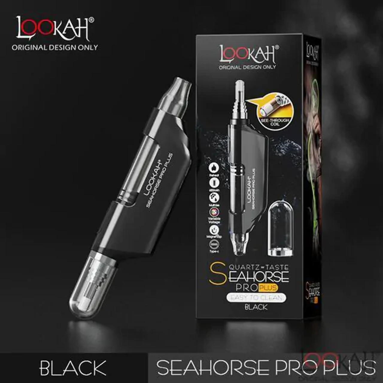 【 】シェブロン ウォーカー パファー Lookah - Seahorse Pro Plus, Black