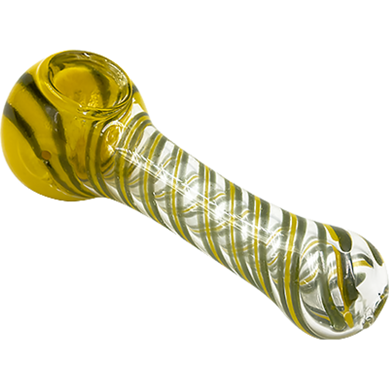 4" Ribbon Spun Hand Pipe with Frit Head | Assorted Colors