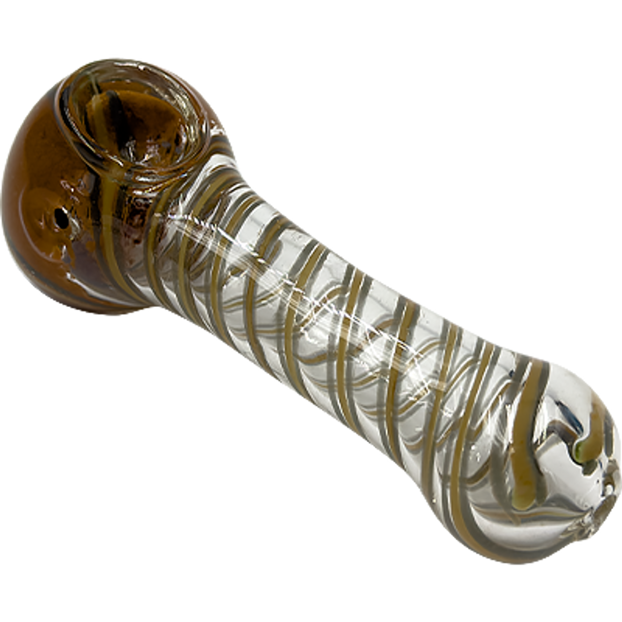 4" Ribbon Spun Hand Pipe with Frit Head | Assorted Colors