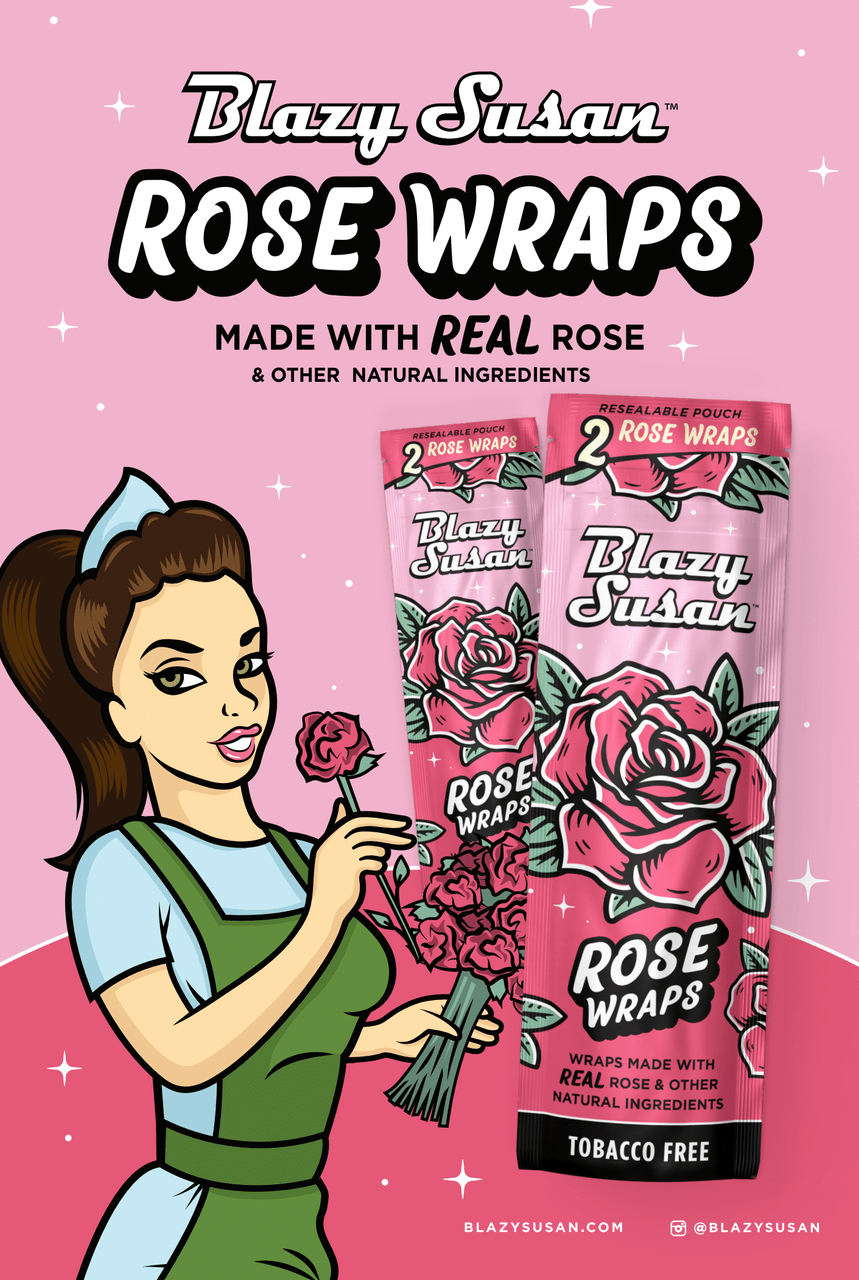 Blazy Susan Natural Rose Wraps 25ct 2pk