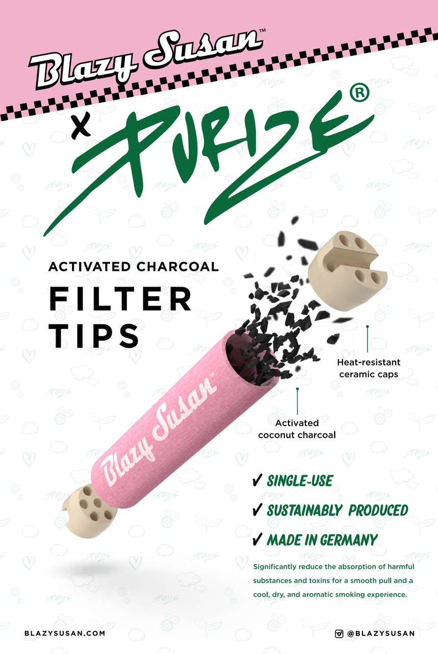 Blazy Susan - Purize Carbon Filter Tips | Xtra Slim | 100 Tips