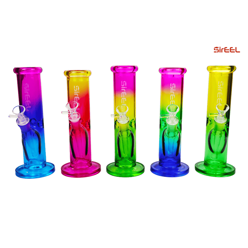 SirEEL - 10" Straight Rainbow Gradient Bong, Assorted Colors