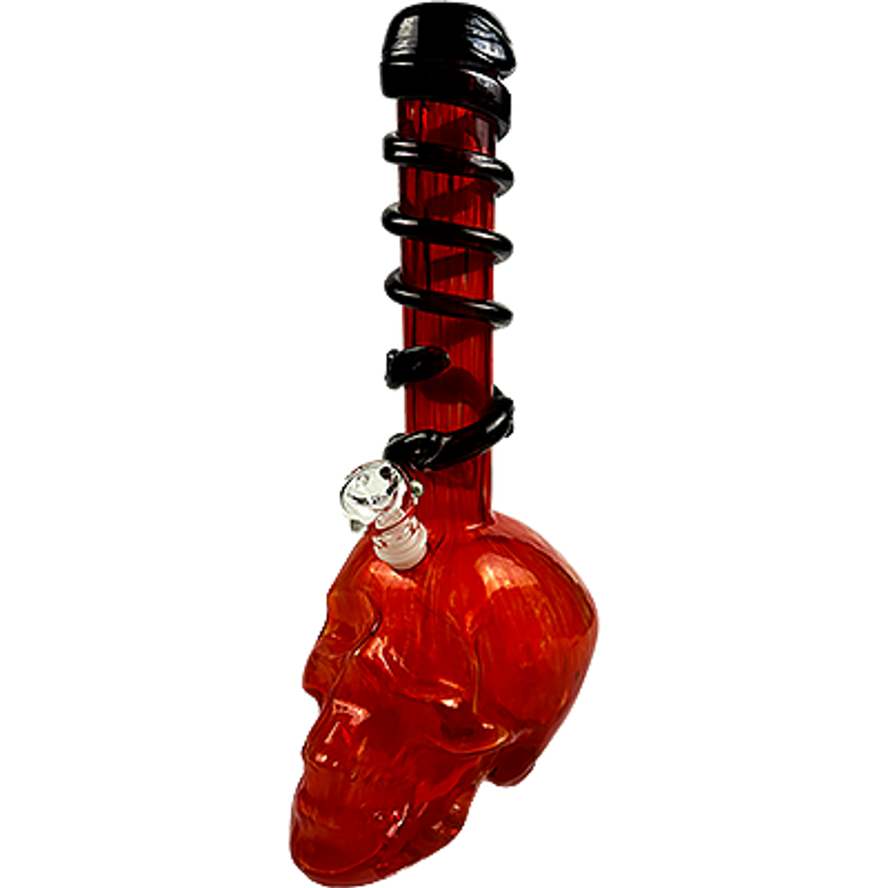 15" Soft Glass Skull Water Pipe | Assorted Colors