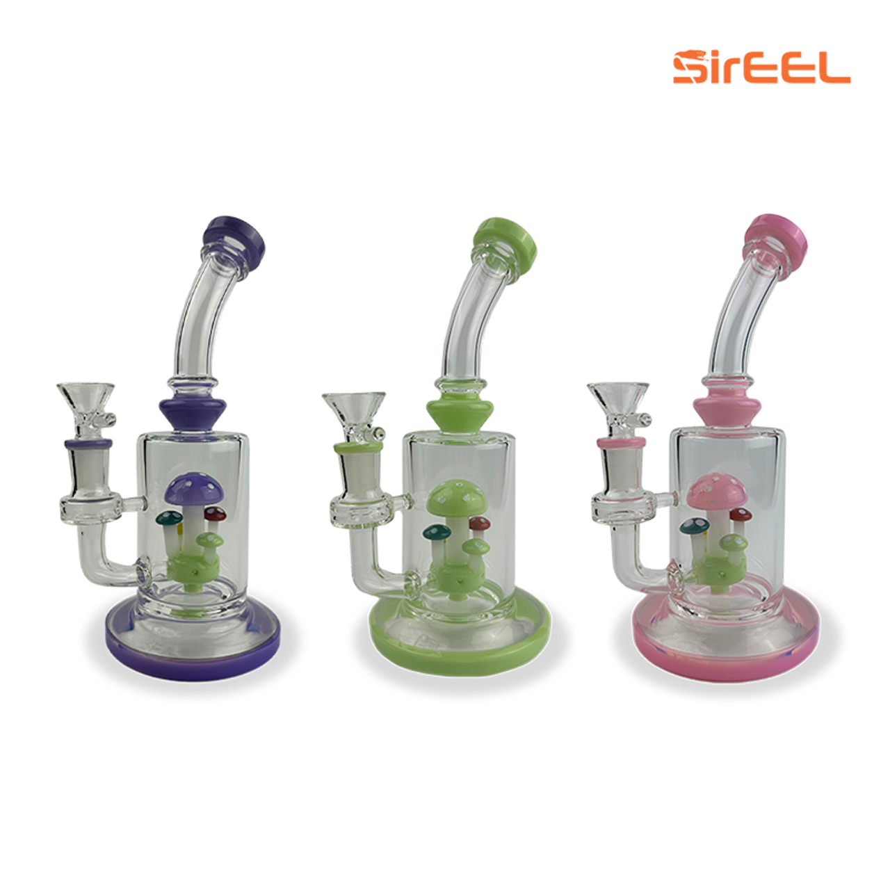 SirEEL - 9" Mushroom Perc Bent Rig, 14mm Flower Bowl Included