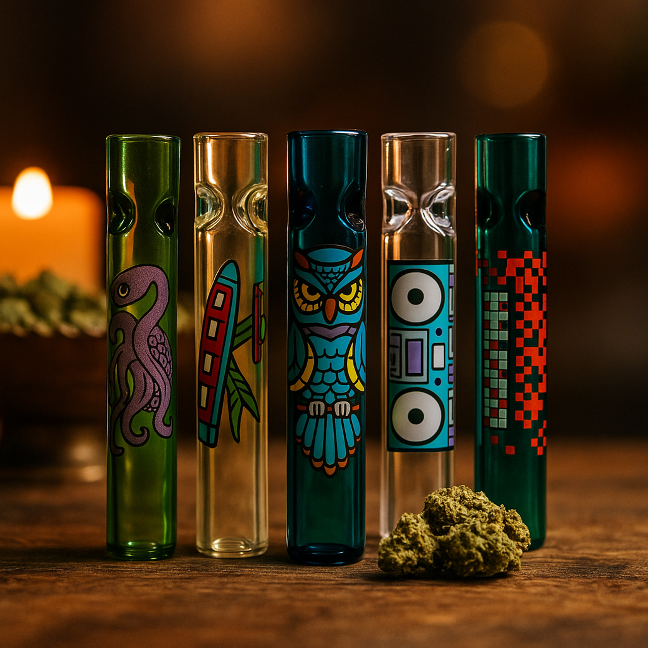 GRAV - 3" 16mm Whimsical Taster, Pack Of 10, Assorted Colors (AI Generated)