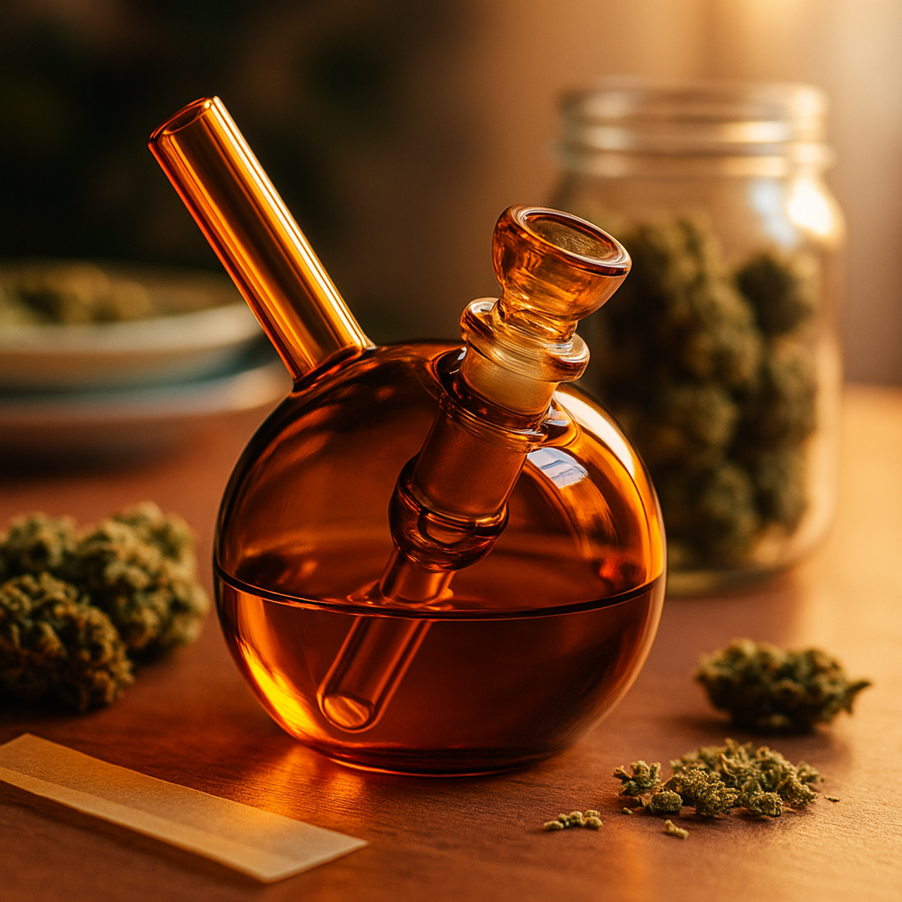 GRAV - 3" Spherical Pocket Bubbler, Amber (AI Generated)