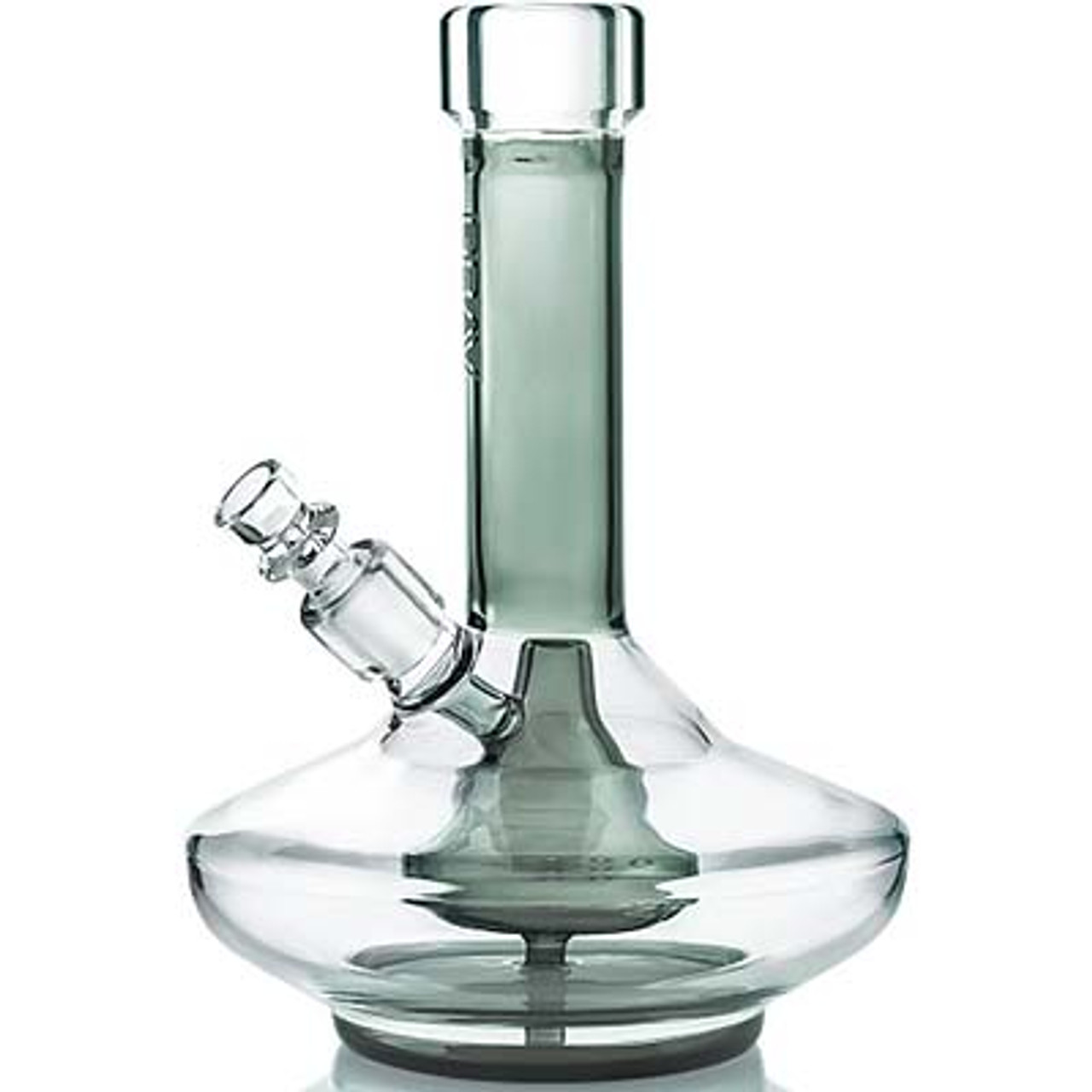 GRAV Small Wide Base Water Pipe - Smoke Grey with Clear Accents