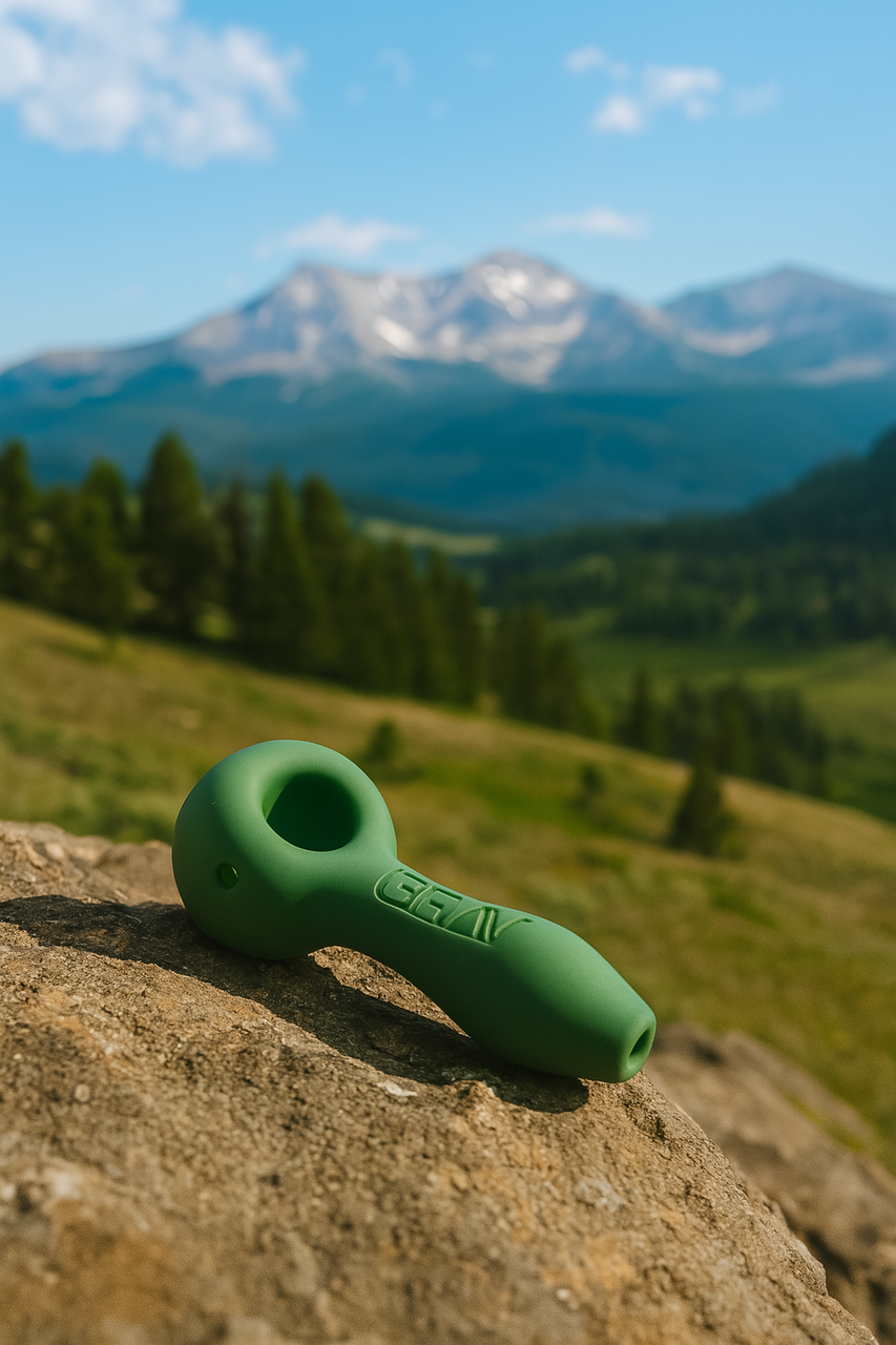 GRAV - 4" Sandblasted Spoon, Green (Generated with AI which can make mistakes)