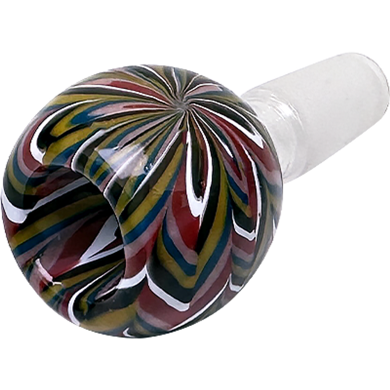 Multicolored Rake Flower Push Bowl | 14MM | Assorted Colors