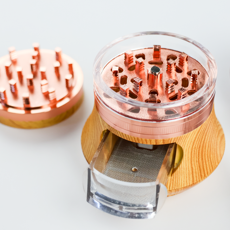 LuvBuds - 78mm Zinc 4pc Grinder, Assorted Wood Colors May Vary