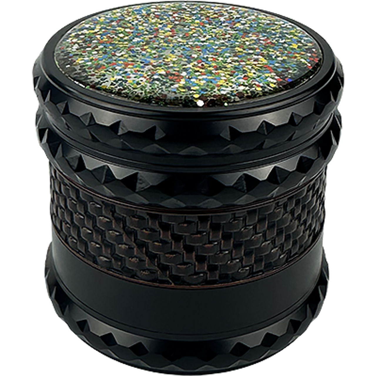 63mm Zinc 4pc Grinder | Iridescent Diamond Color and Glitter Top