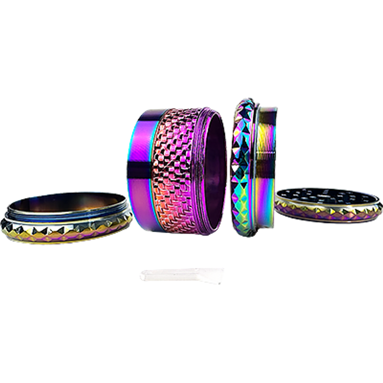 63mm Zinc 4pc Grinder | Iridescent Diamond Color and Glitter Top