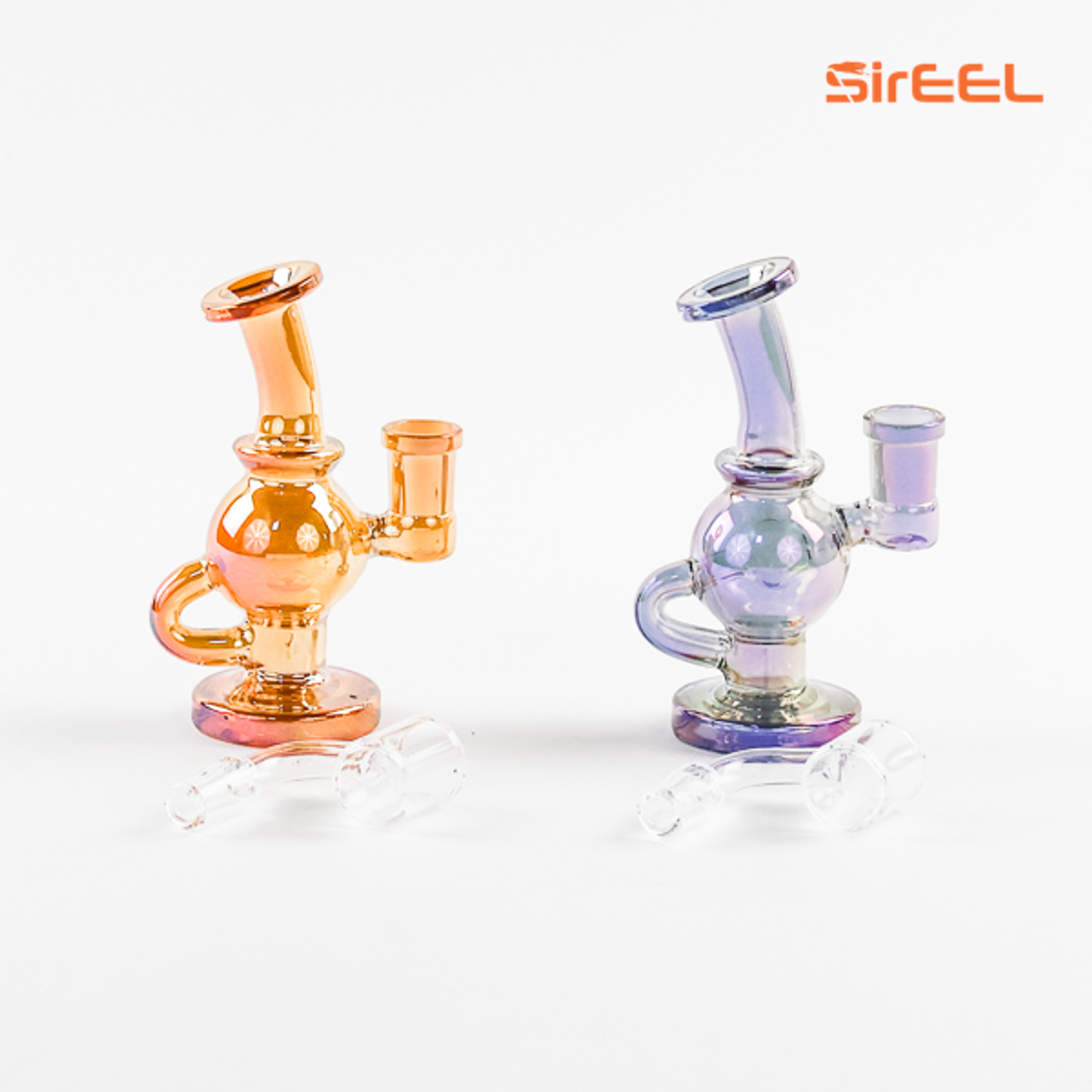 5" SirEEL Iridized Fab-Egg Incycler Bong with Banger | Assorted Colors